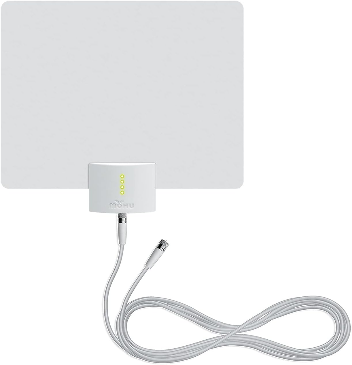 Mohu Leaf Ultimate V3 Amplified Indoor HDTV Antenna, Signal Indicator, 60-Mile Range, UHF/VHF Multi-Directional, Paper-Thin, 16 ft. Coaxial Cable