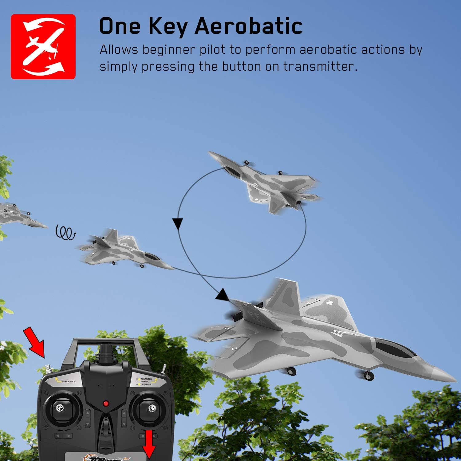 Top race Rc jet 4 channel remote control fighter jet rc plane ready to fly rc planes for adults, one key stunts rc airplane, high speed rc airplane