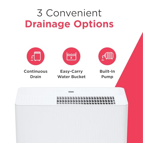 Frigidaire 50-Pint Portable Dehumidifier with Wi-Fi and Energy Star Certification for Medium/Large Rooms & Basements, Custom Humidity Control