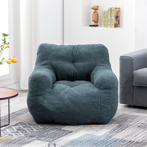 INMOZATA 3FT Bean Bag Chair for Adult Teens Kids(with Filler) Furniture - Soft Teddy Fabric Lazy Sofa Chair