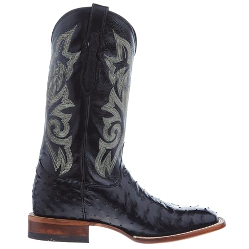 Justin Men's Exotic Full Quill Ostrich Western Boot Broad Square Toe - 8070
