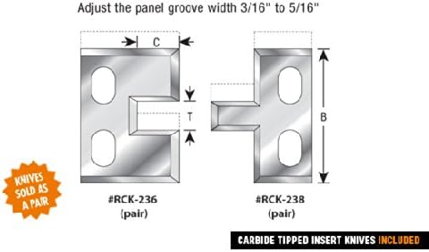 Amana Tool - Adj. Shaper Tongue/Groove Set (61218), Industrial Grade