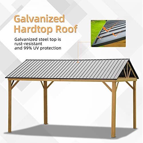 Domi 10’ x 10’ Hardtop Gazebo Metal Frame Canopy with Netting & Curtains