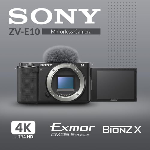 Sony ZV-E10 Mirrorless Camera, Black Bundle with SanDisk 64GB Memory, Slinger Multi-Device Shoulder Bag