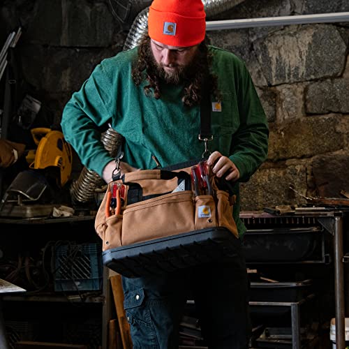 Carhartt Onsite Tool Bag, Durable Water-Resistant, Tool Storage Bag, Heavyweight w/Molded Base, 18-Inch, Carhartt Brown