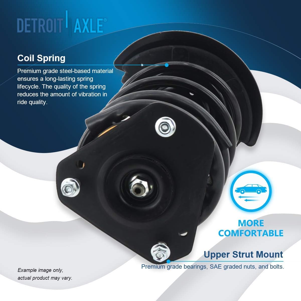Detroit Axle - Front Struts + Wheel Hubs + Control Arms w/ Ball Joints + Tie Rods Kit Replacement for Century Lacrosse Impala Monte Carlo - 16pc Set