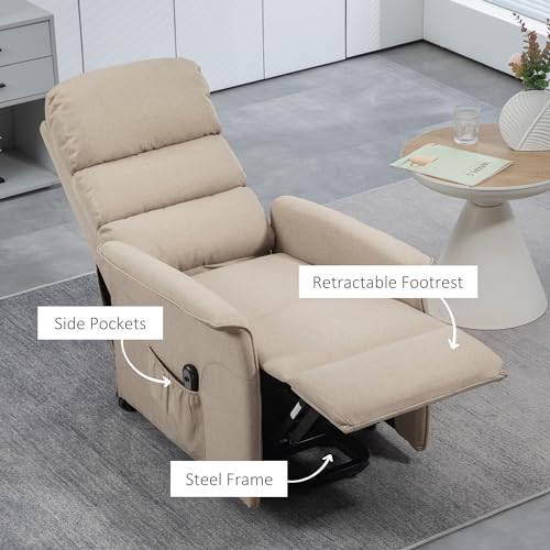 HOMCOM Power Lift Recliner Chair for Elderly, Easy Assembly, Fabric Lift Chair for Adults, Recliner Sofa with Remote Control