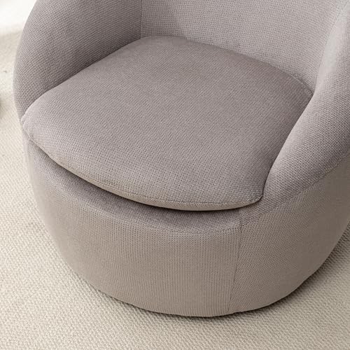 360 Swivel Accent Barrel Chair with Storage Ottoman & Headrest