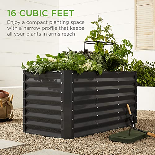 Best Choice Products 8x4x2ft Outdoor Metal Raised Garden Bed, Deep Root Planter Box for Vegetables, Flowers, Herbs