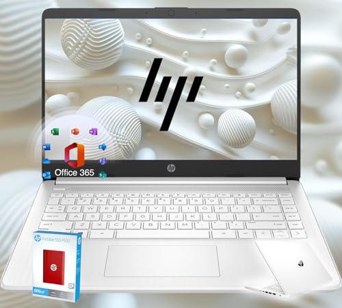 HP 14 Ultrabook • Limited Edition with Microsoft 365 • Intel 4-Core CPU • 16GB RAM • 1.6TB Storage (128GB OnBoard withHP 512GB P500 Portable SSD +