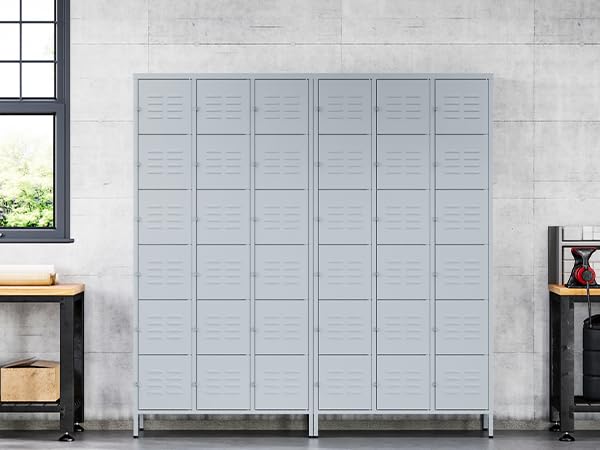 72" Metal Locker for Employees 3 Doors Blue Steel Storage Locker for Office, School, Gym - Metal Storage Cabinets for Home, Office, Gym, School