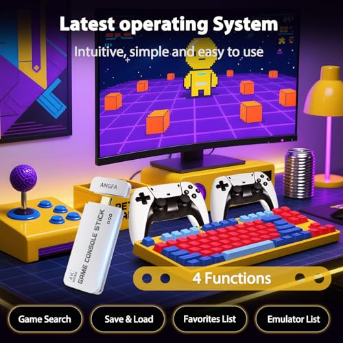 Wireless Retro Game Console Built-in 20000+ Games and 23 Emulators, 2025 New Plug & Play Retro Gaming Console with 4K Output & Dual 2.4G Controllers