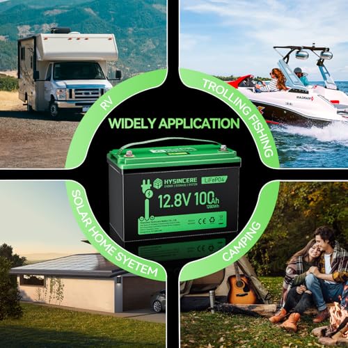 12V 100Ah LiFePO4 Lithium Battery, Mini Deep Cycle Rechargeable LiFePO4 Battery, Max.15000 Cycles Built in 100A BMS for RV, Trolling Motor, Camping
