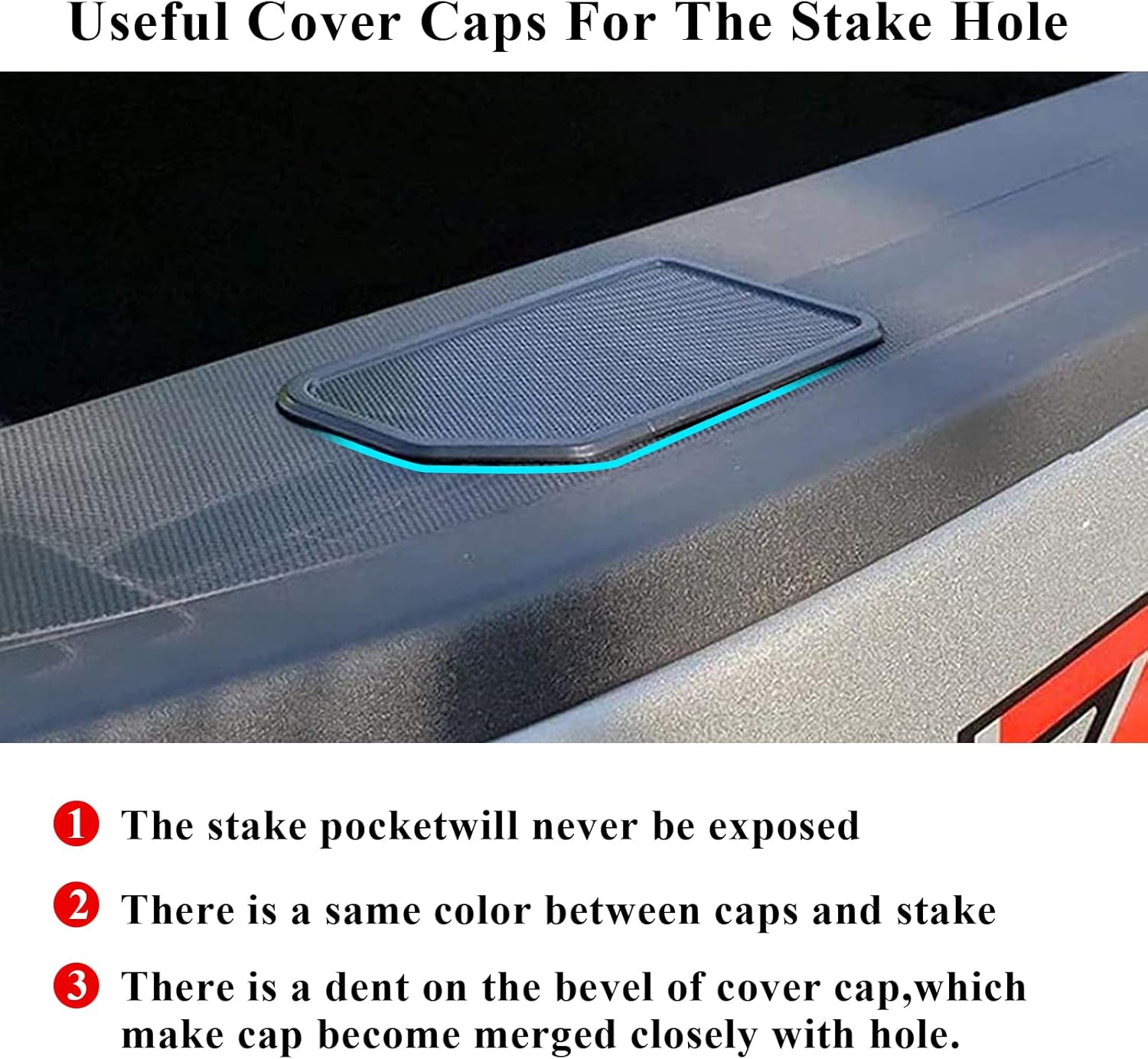 TTCR-II Bed Rail Stake Hole Covers For 2015-2020 GMC Canyon and Chevy Colorado
