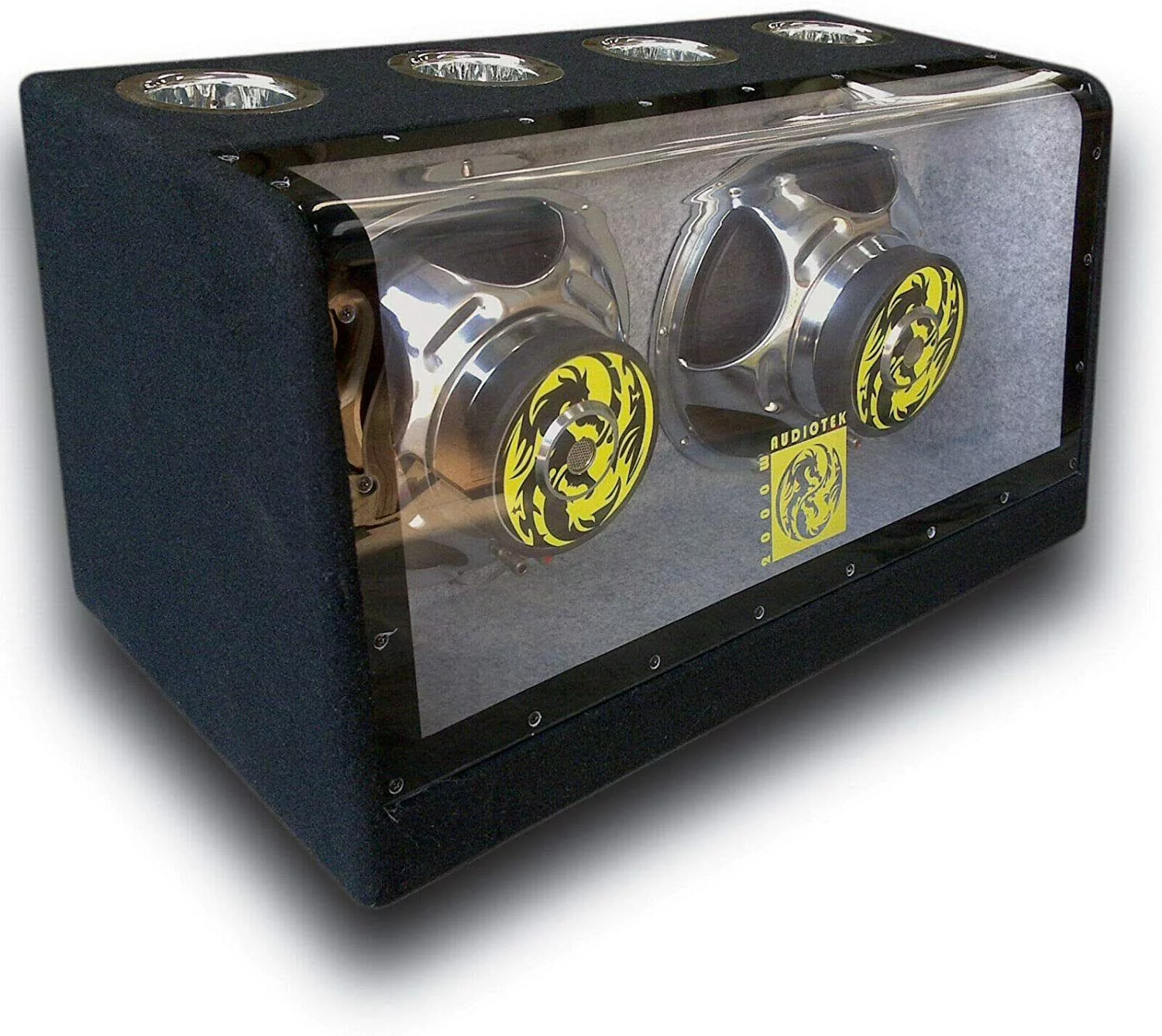 Audiotek 12" 2000W BANDPASS CUSTOM BASS Box + 2000W Car Audio AmplifierAmp + Kit Bundle