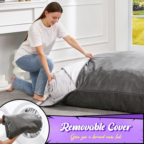 Hobestluk 3 in 1 Bean Bag Chair Giant Bean Bag Chairs Convertible Bean Bag Floor Cushion with Machine Washable Cover