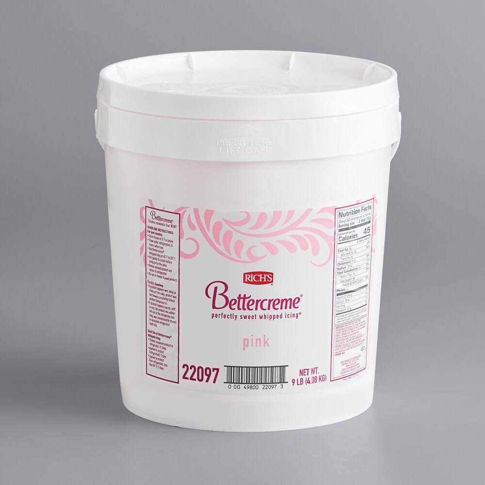 Rich Bettercreme Pre Whipped Pink Icing 9 Pound
