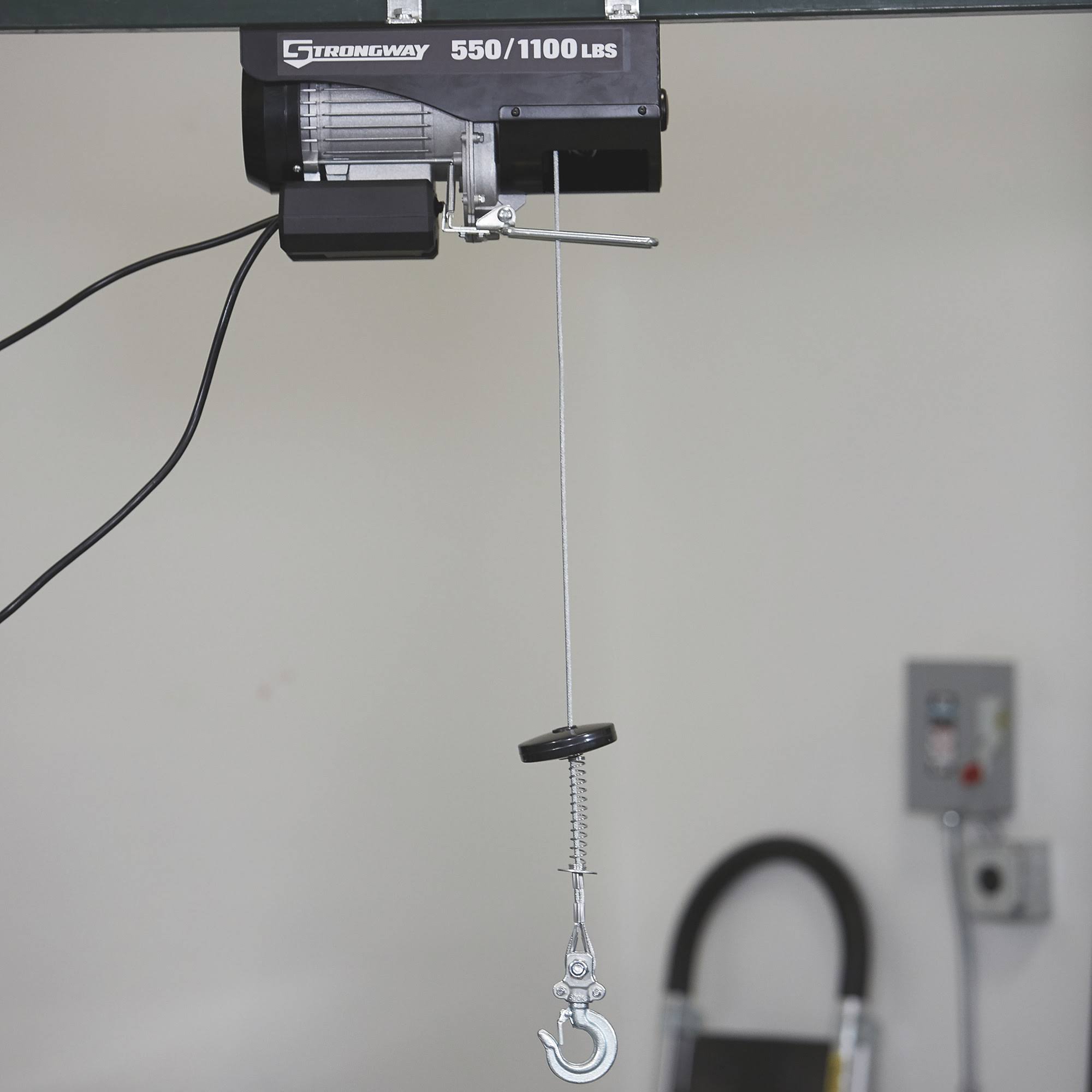 Strongway Electric Cable Hoist - 550-Lb. Single Line Capacity, 1100-Lb. Double Line Capacity, 38ft./19ft. Lift