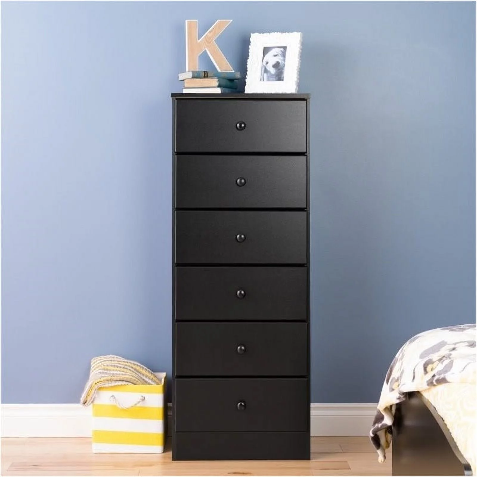 Kingfisher Lane 6 Drawer Wood Bedroom Lingerie Chest in Black