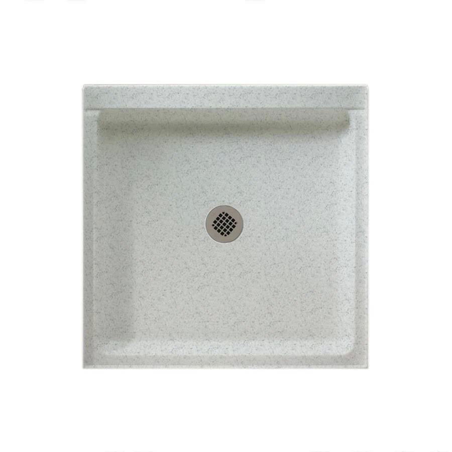 Swan Solid Surface 42-in x 36-in Shower Base with Center Drain in Tahiti Gray