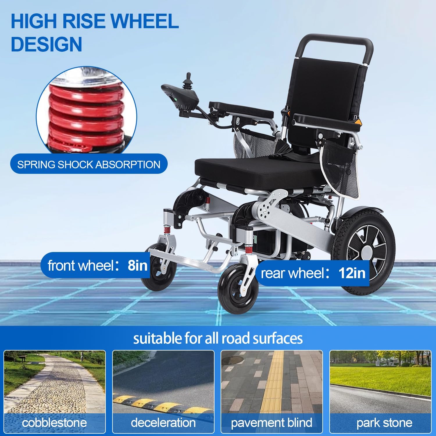 Electric Wheelchairs for Adults Intelligent Lightweight Foldable Electric Wheelchairs Power Wheelchairs for Seniors Compact Portable Airline Approved