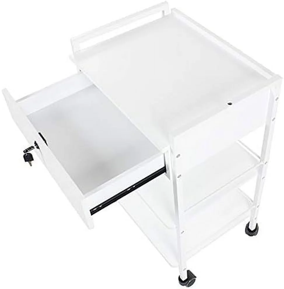 Pro Medical Dental Mobile Utility Cabinet & Cart With Steel Frame And One Drawer