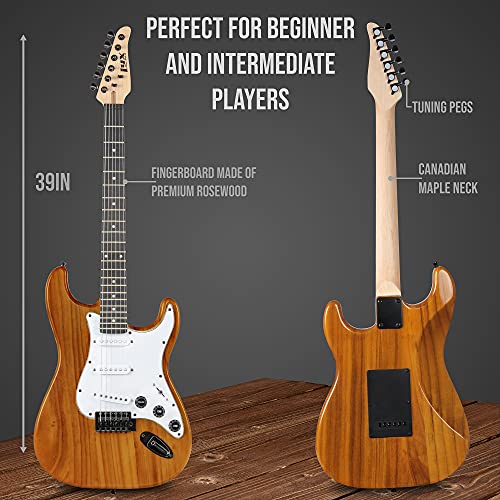 LyxPro Electric Guitar 39" inch Complete Beginner Starter kit Full Size with 20w Amp, Package Includes All Accessories, Digital Tuner, Strings, Picks