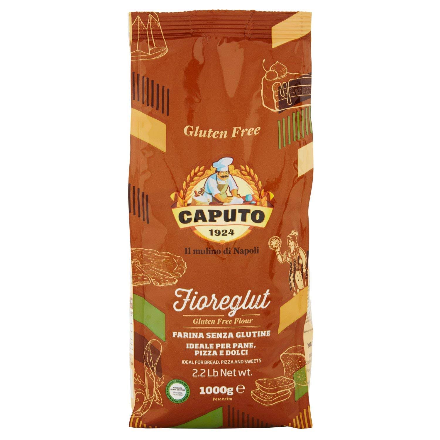 Antimo Caputo Gluten Free Pizza Flour 2.2lb - All Natural Multi Purpose Flour & Starch Blend for Baking Pizza, Bread, & Pasta 12 Pack