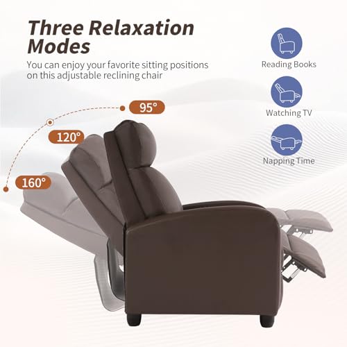 BestMassage | Recliner Chair | with 2 Point Massage Function | Black | with Lumbar Support, Adjustable Push Back, Wide Armrests