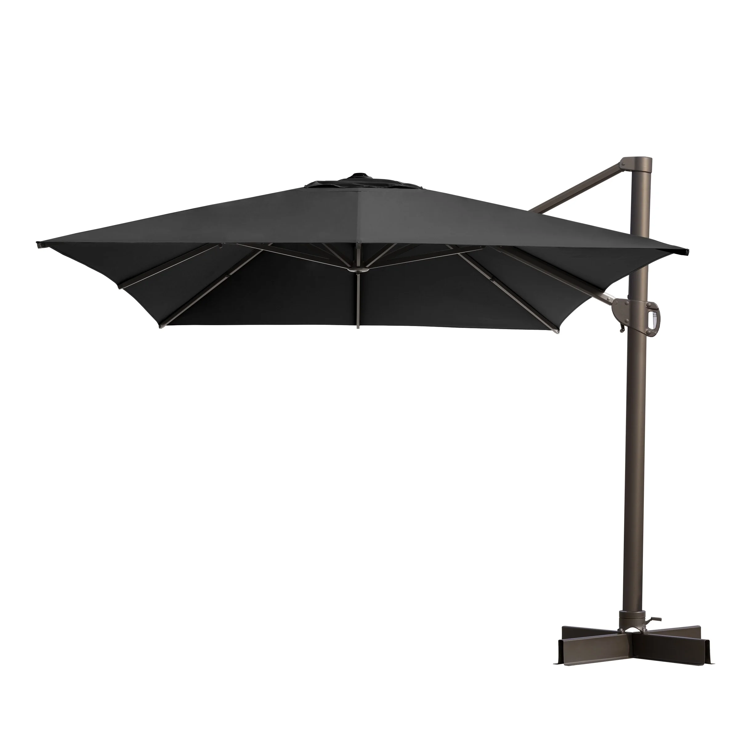 Crestlive Products Luxury Outdoor Shade Canopy Patio Cantilever Offset Umbrella with 360-degree Rotation Black - Curated Treasures Market