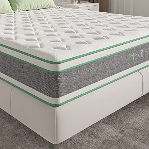 Novilla King Size Mattress 14 Inch, Hybrid Mattress King for Motion Isolation, Gel Memory Foam with Pressure Relief for Cool Night Sleep