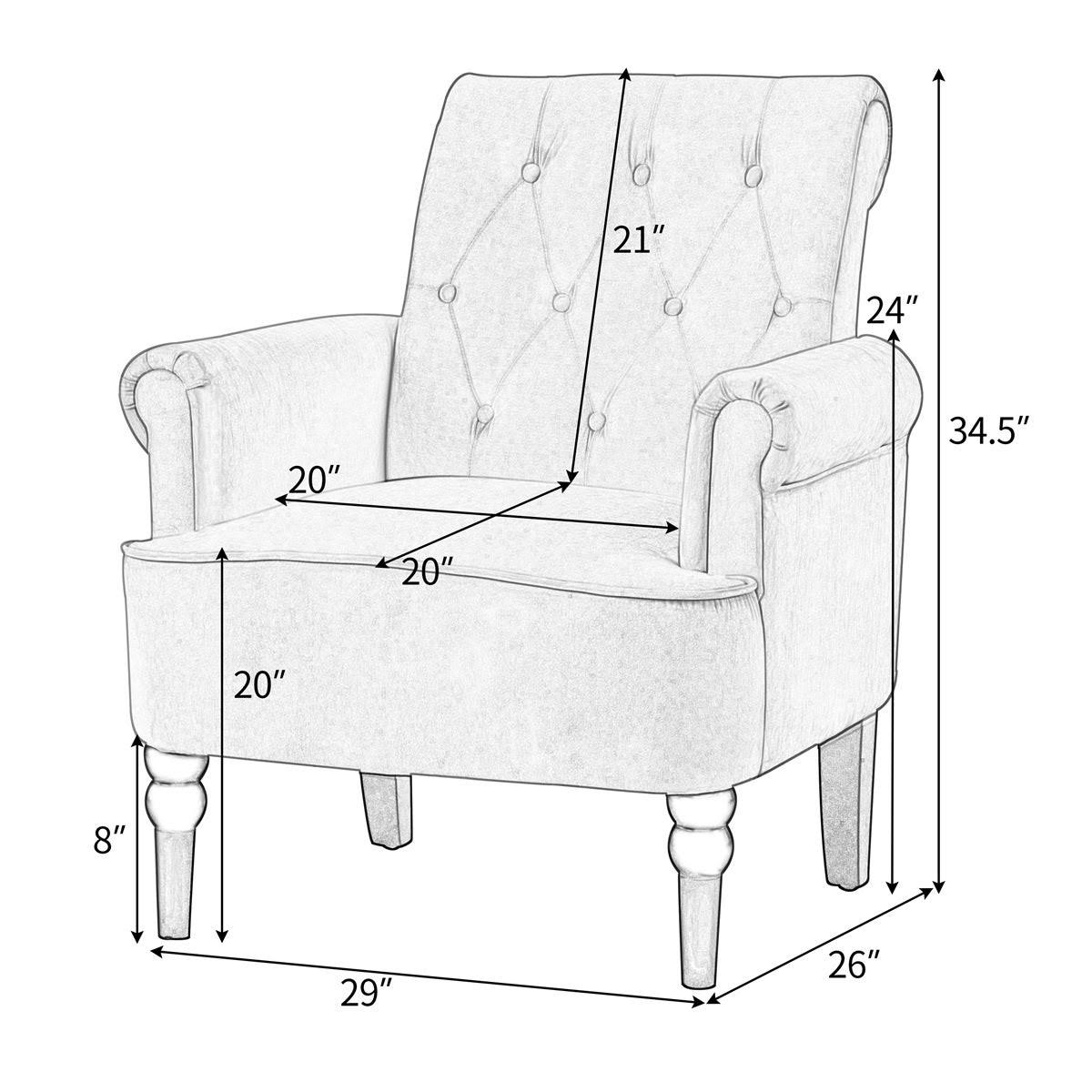 Merax Elegant Button Tufted Club Chair Accent Armchair - Rosewood