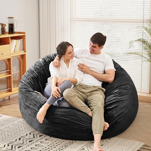 Bean Bag Chairs for Adults - Giant Bean Bag Chair Convertible Bean Bag Bed - Beanbag Chair with Micro Fiber Cover/Furniture Foam Filler