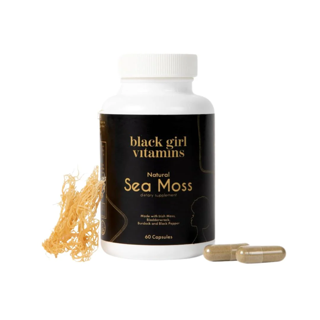 Black Girl Vitamins - Irish Sea Moss Capsules (500 mg) for Immune Support - Organic Sea Moss with Vitamin A, B, C + Zinc- - Kansas Nuitrition - HNZSDS