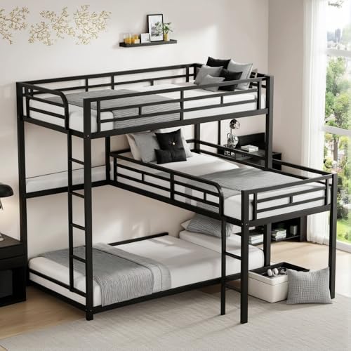 Queen Size Murphy Bed with Desk & Charging Station,Wall Bed Frame Folding into Cabinet Design w/LED & Storage Shelf for Small Space,Bedroom