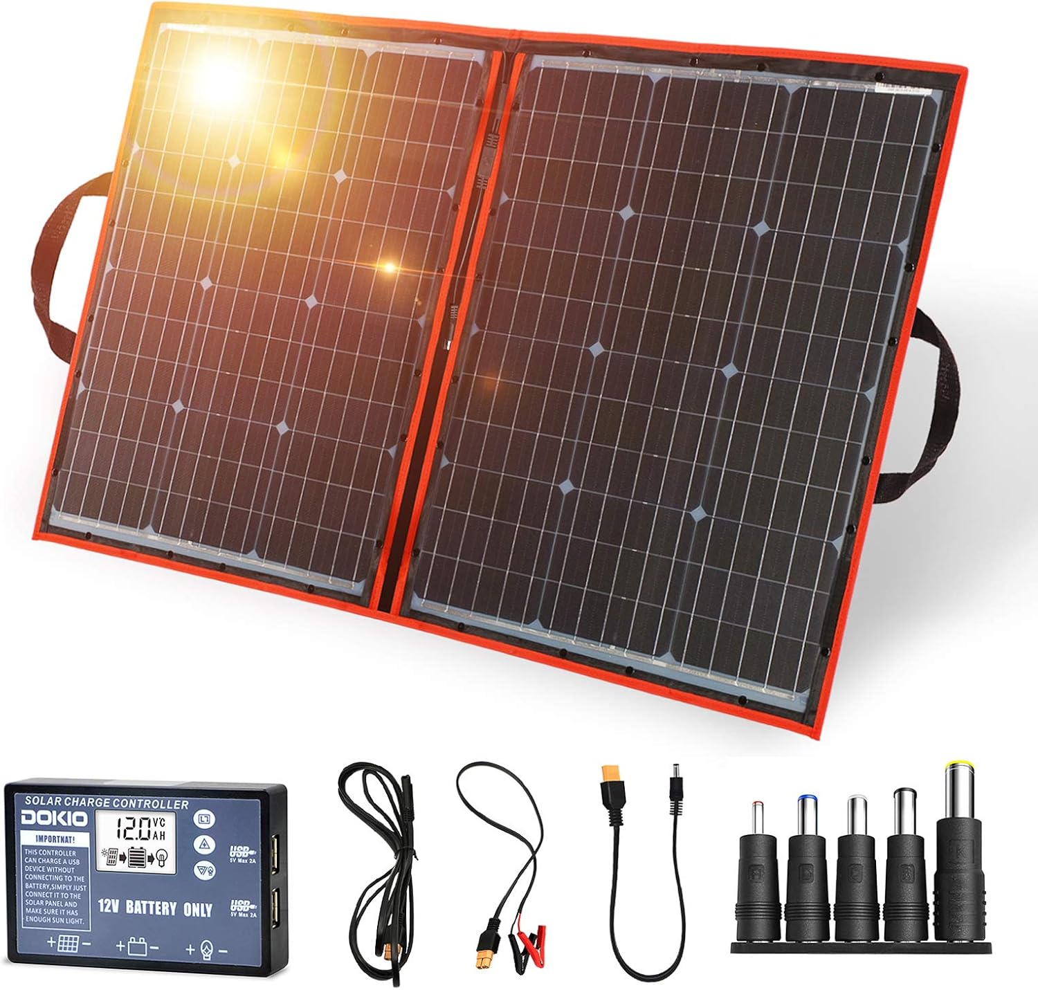 DOKIO 220W 18V Portable Foldable Solar Panel Kit Lightweight(11lb