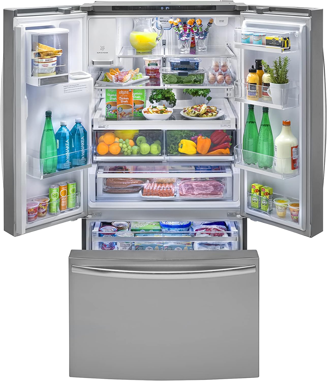 31 cu.ft French Door Refrigerator with Ice & Water Dispenser, Energy Star, Stainless Steel (WZBHD31ATE)