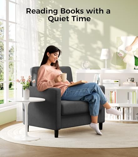 Sofa Accent Chair, 33" Reading Chair for Bedroom, Tool-Free Setup Living Room Accent Chairs, Comfy Arm Chairs Living Room, All-Wood Reading Nook