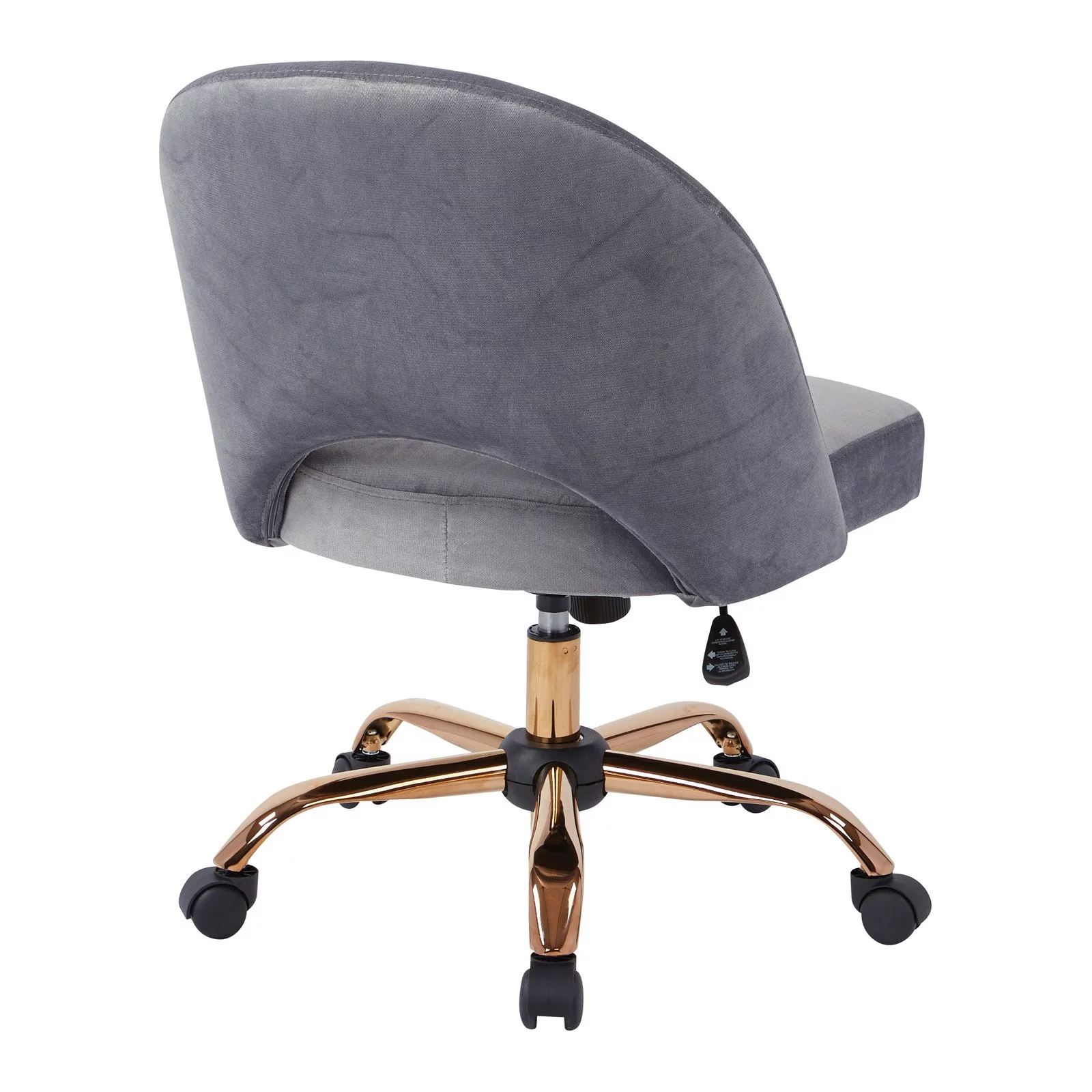 OSP Home Furnishings Lula Office Chair in Lavender Fabric with Rose Gold Base