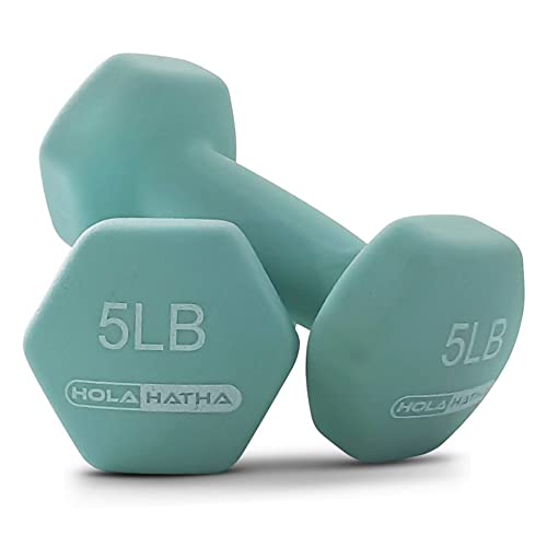 HolaHatha Neoprene Dumbbell Free Hand Weight Set with Rack, Ideal for Home Exercises to Gain Tone and Definition