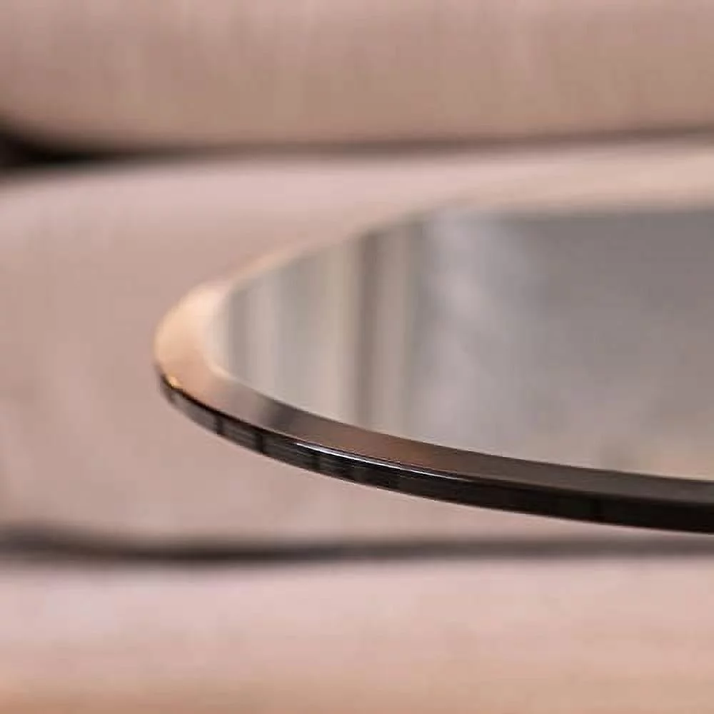 TJUNBOLIFE 38" Round 1/4" Thick Tempered Clear Glass Table Top with Flat Polished Edge