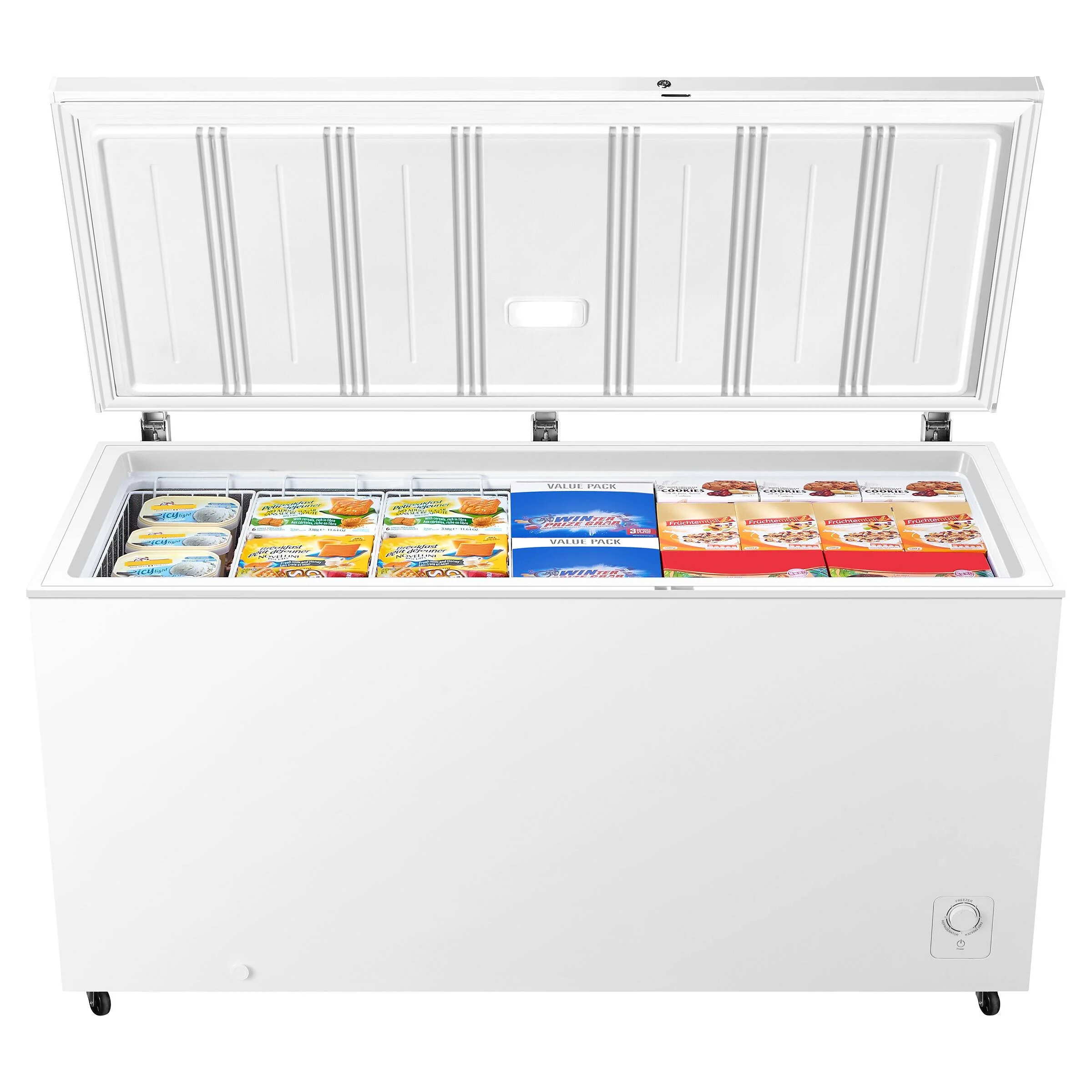 HISENSE 17.7 CU FT. WHITE CONVERTIBLE CHEST FREEZER OR FRIDGE WITH CASTER WHEELS - FC18D6CWD