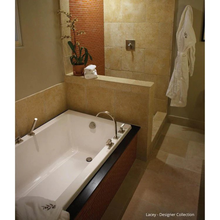 Soaking Tub Designer Collection Lacey 60 x 30 Inch Drop-In Tub Only End White Acrylic