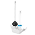 OXO Good Grips Combo Toilet Brush and Plunger,canister Opens and Closes Automatically When Tools Are Removed and Replaced