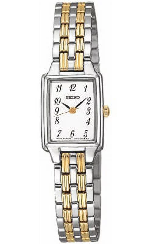 Seiko Women's STAINLESS STEEL & GOLD-TONE WATCH WITH WHITE DIAL (SXGL61)