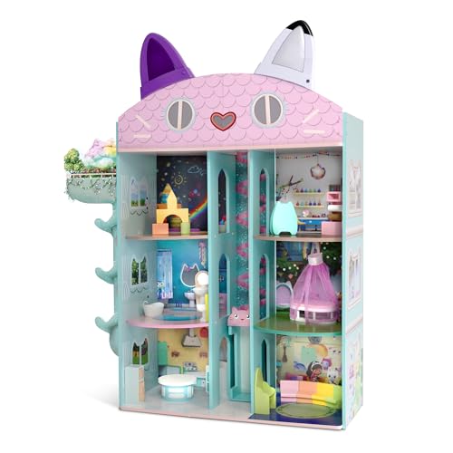 Gabby’s Dollhouse Purrfect Playhouse by Delta Children – Features Sounds & Light Up Ears - Includes 20 Accessories - Fits 8-inch Dolls