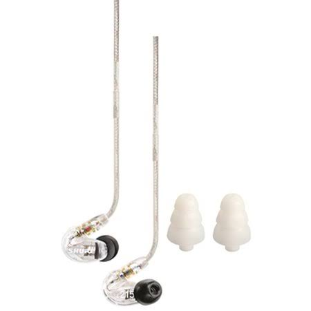 Shure SE215 Sound Isolating Earphones Clear with Triple Flange Sleeves (3 Pairs)