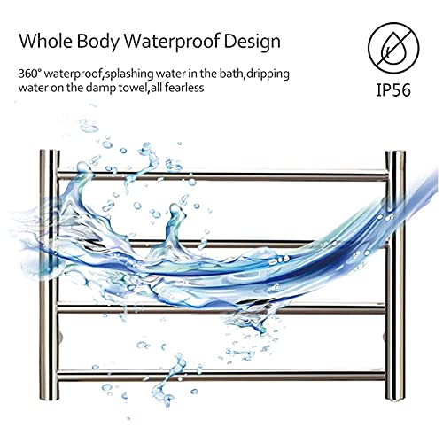 Towel Warmer/Multifunction Electric Heater Towel Rack Low Energy Consumption 58W Bathroom Heated Towel Rail Radiator Wall Mounted 304 Stainless Steel