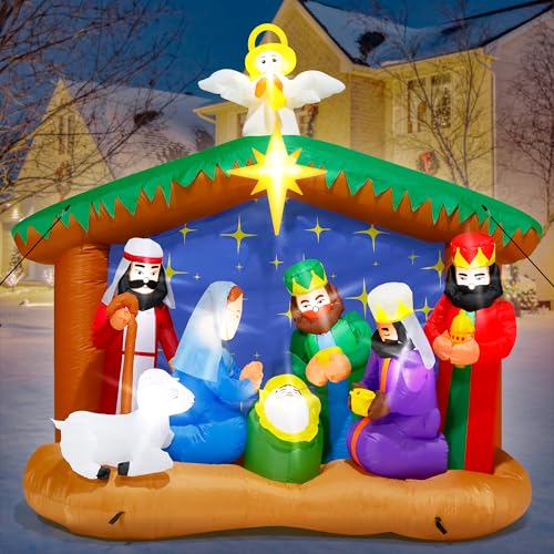16FT Christmas Inflatable Snowman Outdoor Decorations, Giant Christmas Snowman, Holiday Blow Up Yard Decor with LED Lights