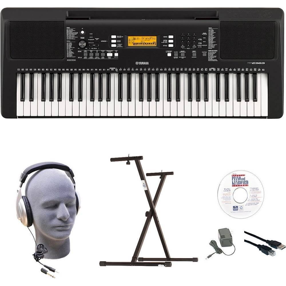 Yamaha PSR-E363 Epy 61-Key Keyboard Pack with Headphones Power